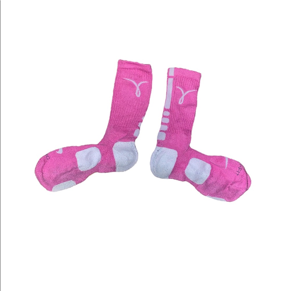 Pink breast cancer awareness Nike elite socks
